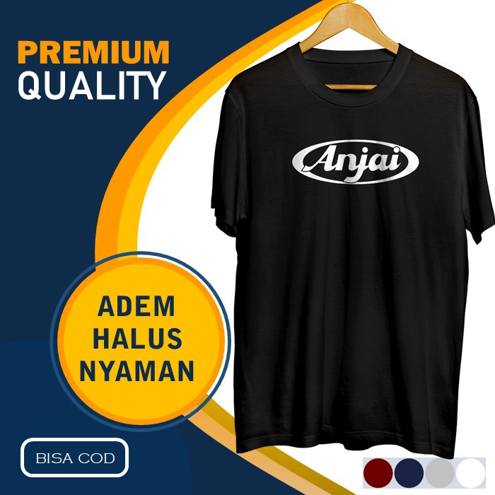 Kaos Pria Distro Polos Oblong Hitam Keren Murah Baju Pria Cowok Anjai