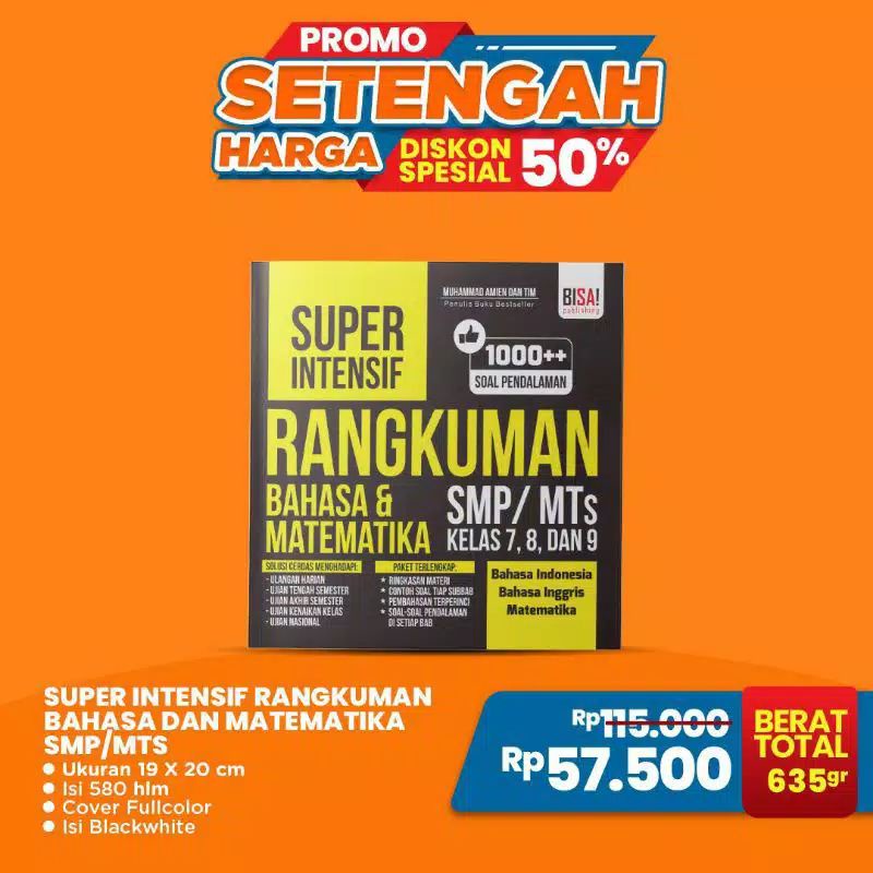 

Buku Super Intensif Rangkuman Bahasa dan Matematika SMP