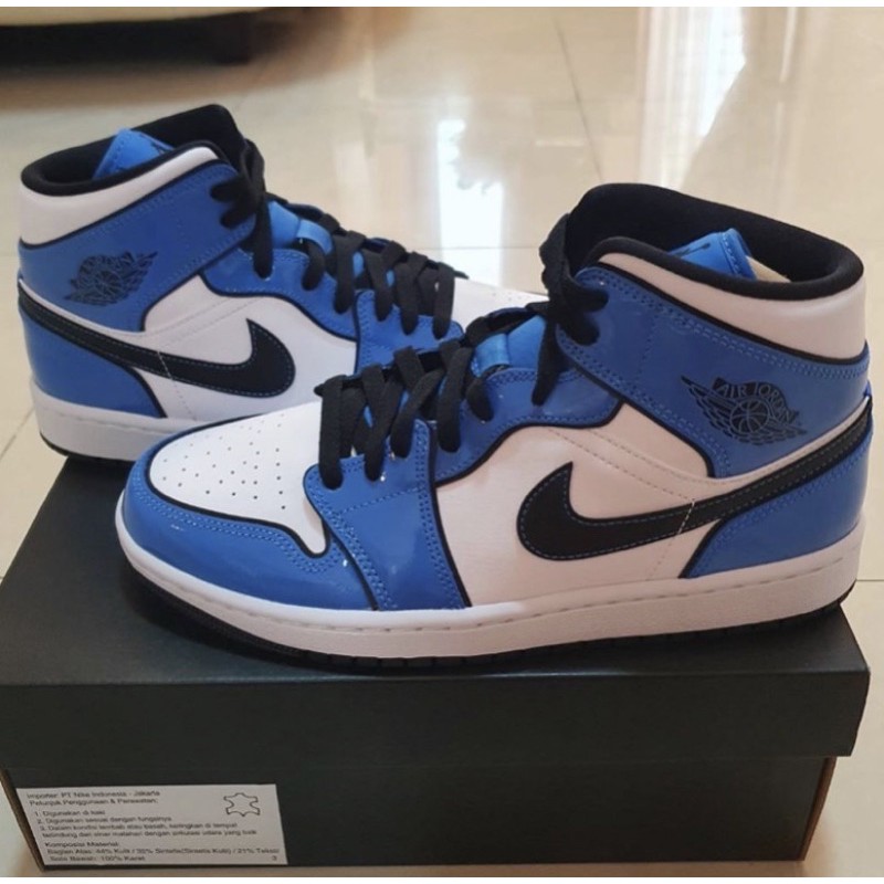 sepatu air jordan original mid SE signal blue