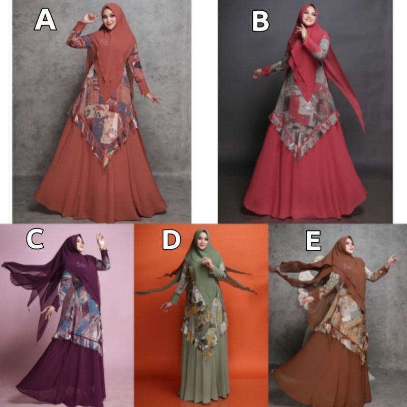 SET SYARI ZIVANA BY IRNA EMERALD GAMIS SYARI TERBARU GAMIS SYARI ORIGINAL GAMIS SYARI PREMIUM