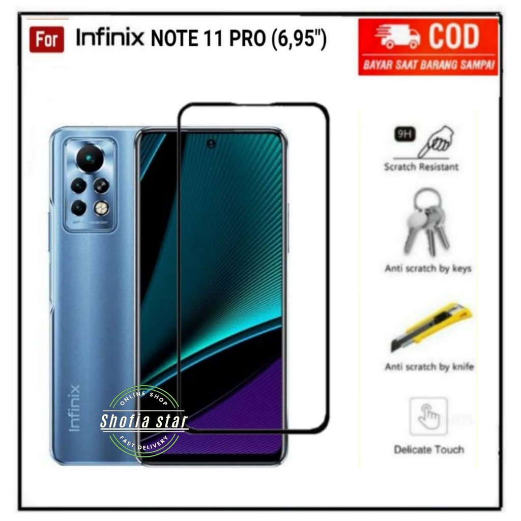 PROMO TEMPERED GLASS INFINIX NOTE 11S 11 NFC 11 PRO TG LAYAR ANTIGORES KACA FULL COVER