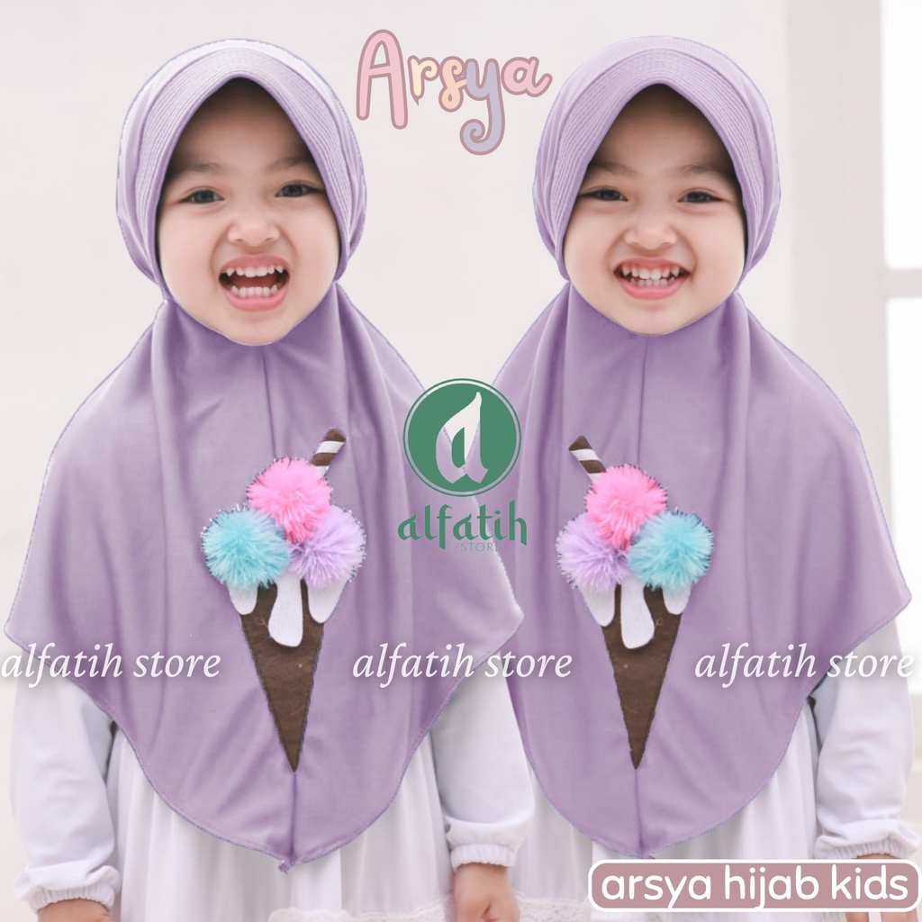 JILBAB ANAK TK - SD ARSYA ICE CREAM / ESKRIMAN / JILBAB ANAK USIA 4-7 TAHUN / PAKAIAN MUSLIM ANAK PEREMPUAN / KERUDUNG ANAK TK / HIJAB ANAK TK-SD KHIMAR ANAK