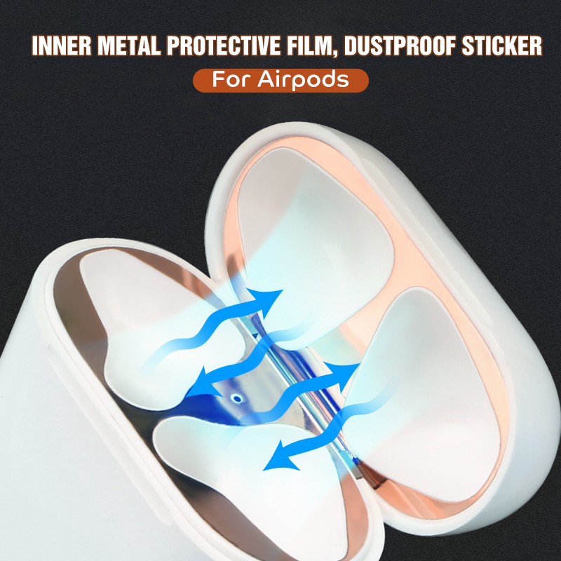 Metal Dust Guard sticker Apple AirPods Case Cover Dust-proof Protective Sticker Skin Protector Air Pods Accessories