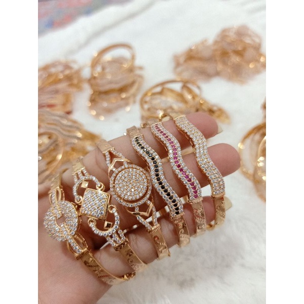 GELANG BANGLE IMPORT PERAK 925 ROSE GOLD