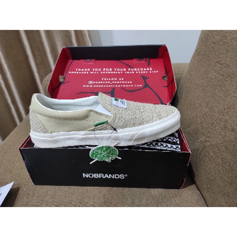 sepatu nobrands slip on hemp
