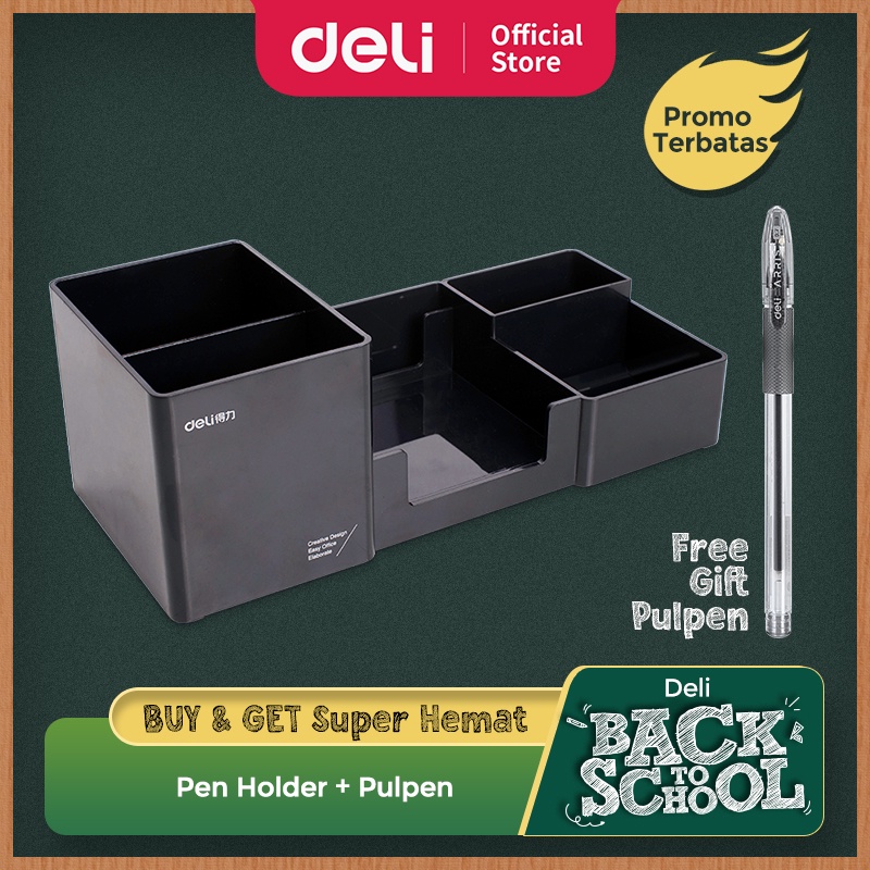 

Deli Tempat alat tulis bahan plastik kuat kapasitas besar 9118