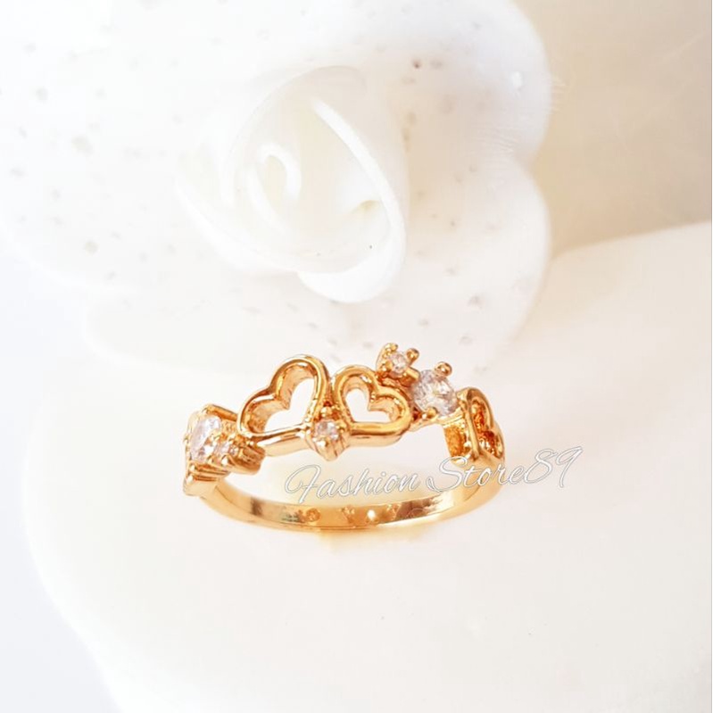 Cincin Dewasa Fashion Perhiasan  Lapis emas 18k bestquality cincin Bunga Cincin love Xuping yaxiya