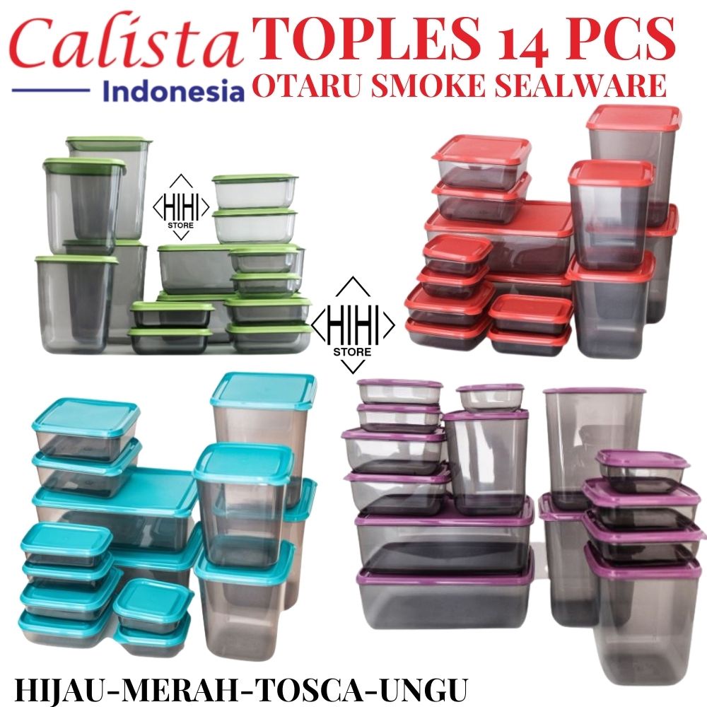 TOPLES CALISTA 14PCS / CALISTA OTARU SMOKE SEALWARE 7G TOPLES PLASTIK SET ISI 14 PCS / TEMPAT MAKANAN CALISTA / WADAH PLASTIK SET / TOPLES KUE