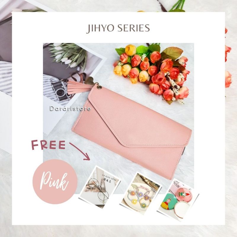 Jihyo dompet wanuta panjang korean fashion by dararistore free pouch