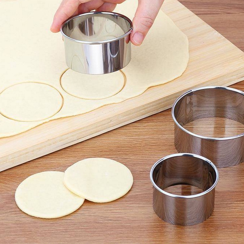 3pcs/set 304 Stainless Steel Cutter Dumplings Mould/Round/Flower Shaped Dough Press Pancake Tools for Kitchen Cooking