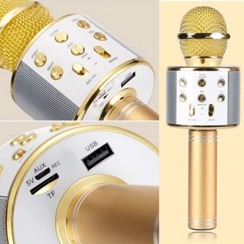 MIC WSTER WS 858 Wireless Bluetooth Karaoke + speaker Microphone portable Smule ws858 karoke ktv mp4