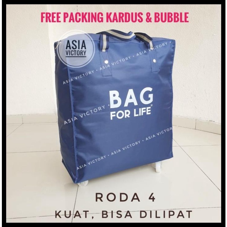 Tas Travel (Besar) Barang Belanja Roda 4 Lipat Shopping Tote Bag Fold