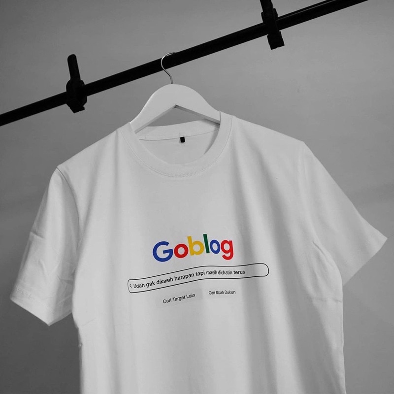Kaos Baju Kata Unik GOBLOG GOOGLE LOGO Kaos Distro