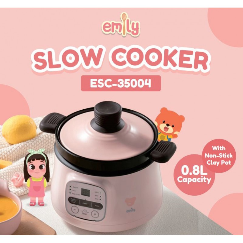 Emily Slow Cooker Alat Masak MPASI (ESC-35004) - 0.8L / 0.8 Liter (PRE-ORDER)