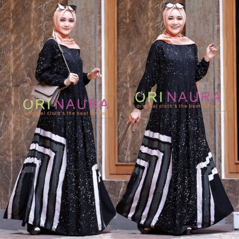 Gamis Rayon Cap Malaman Jumbo Busui Bumil Dress Wanita Kekinian