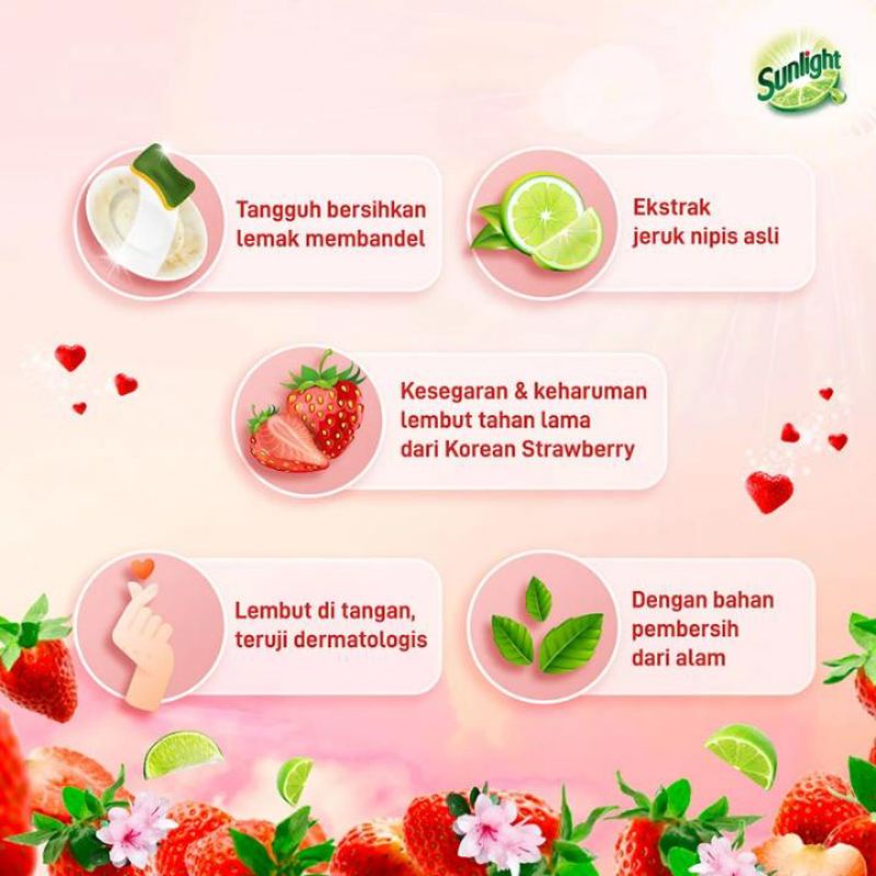 Sunlight Korean Strawberry 560ml - Sabun Cuci Piring