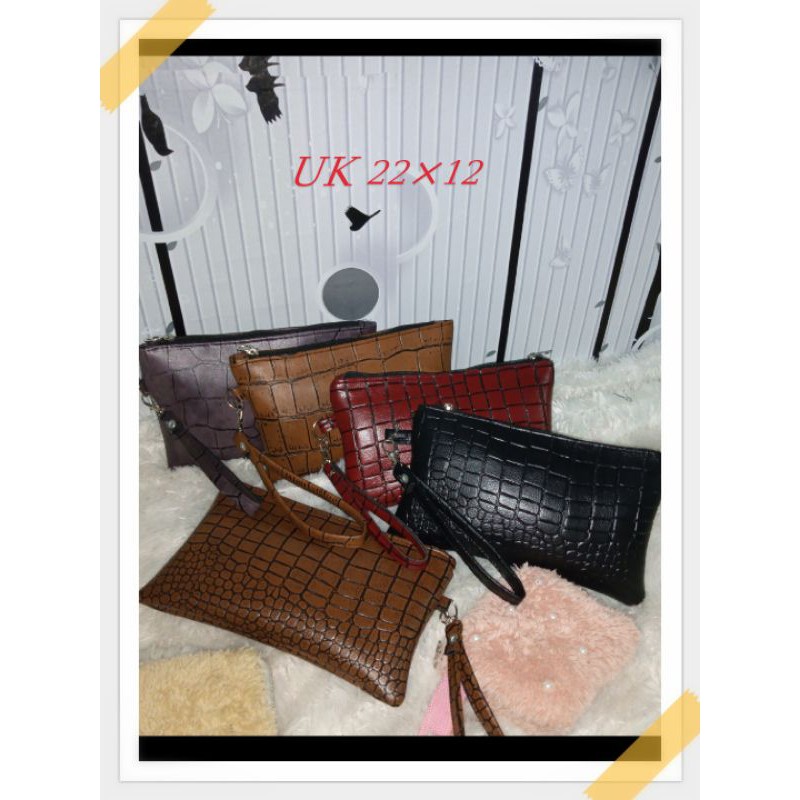 Clucth CROCO DOMPET CROCO WANITA BAHAN TEBAL UKURAN 22×12