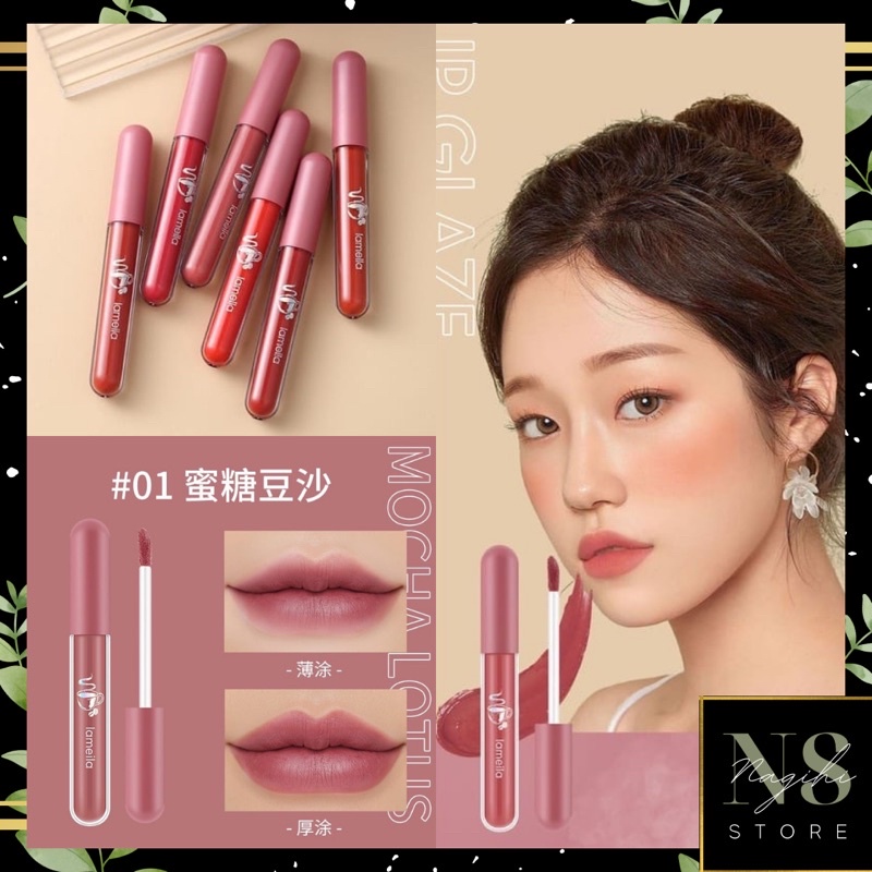 ✨NAGIHI✨ LAMEILA NUDE EDITION Lip Glaze Lipstik Cair Lip Gloss Pelembab Silky Misty