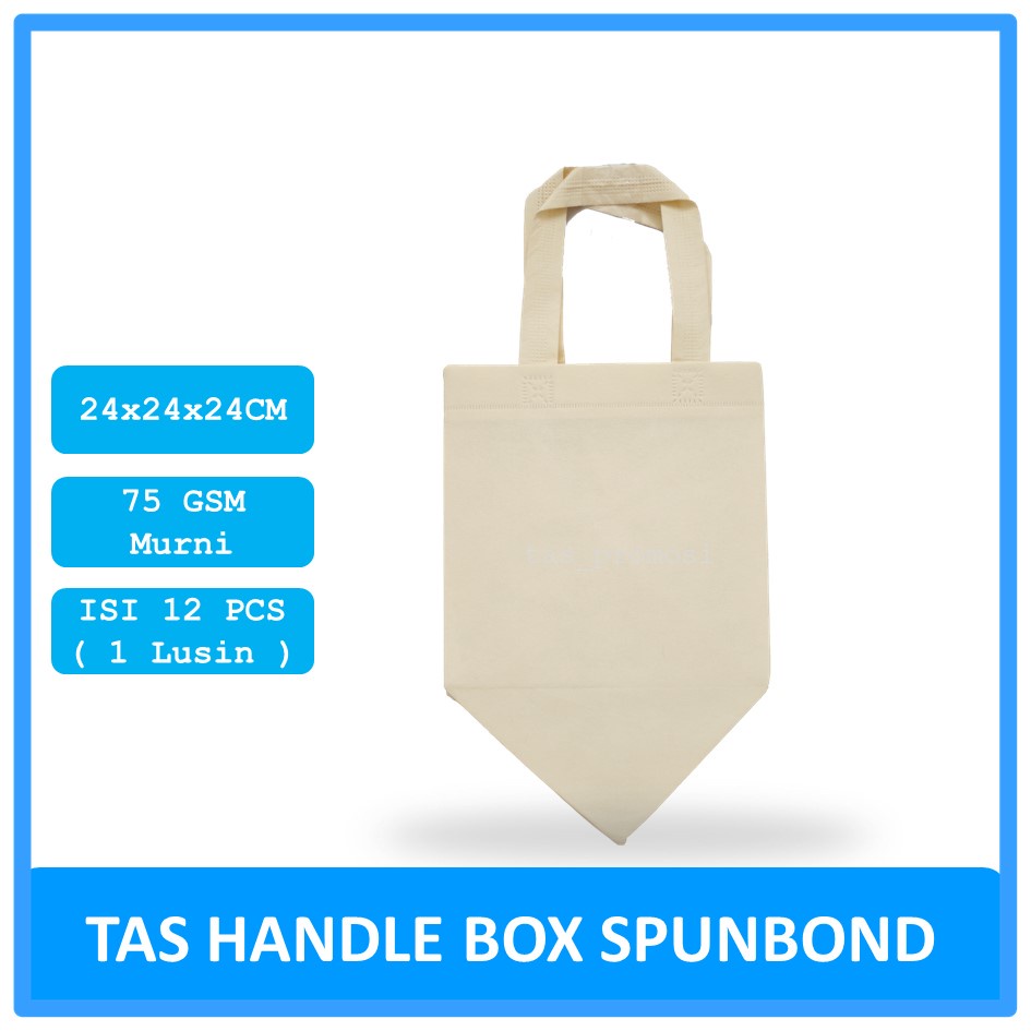 Goodie Bag Spunbond Box 24x24x24 Cream Satuan / Tas Spunbond Polos