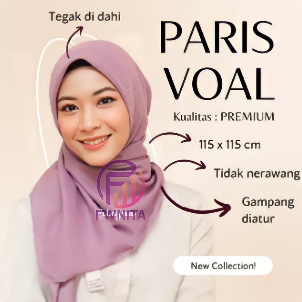 JILBAB PARIS PREMIUM VOAL | PARIS PREMIUM| SEGI EMPAT PARIS POLOS VOAL