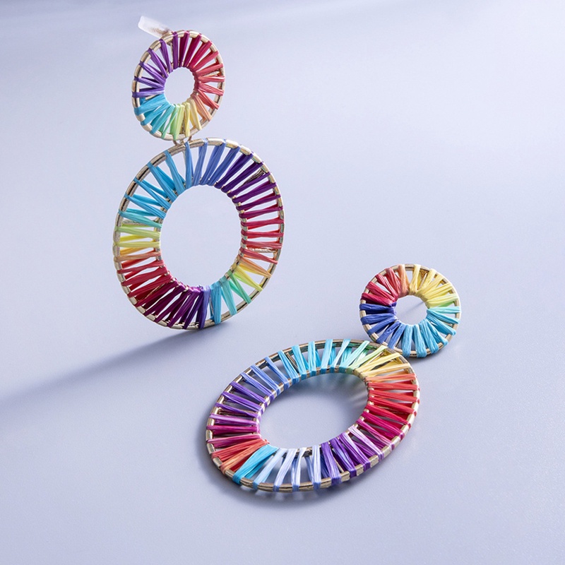 Anting Kait Gantung Wanita Desain Hati Besar Gaya Bohemian Handmade Untuk Musim Panas