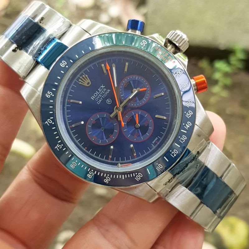 Rolex Osyter Daytona Silver Blue Matic Premium Aaa