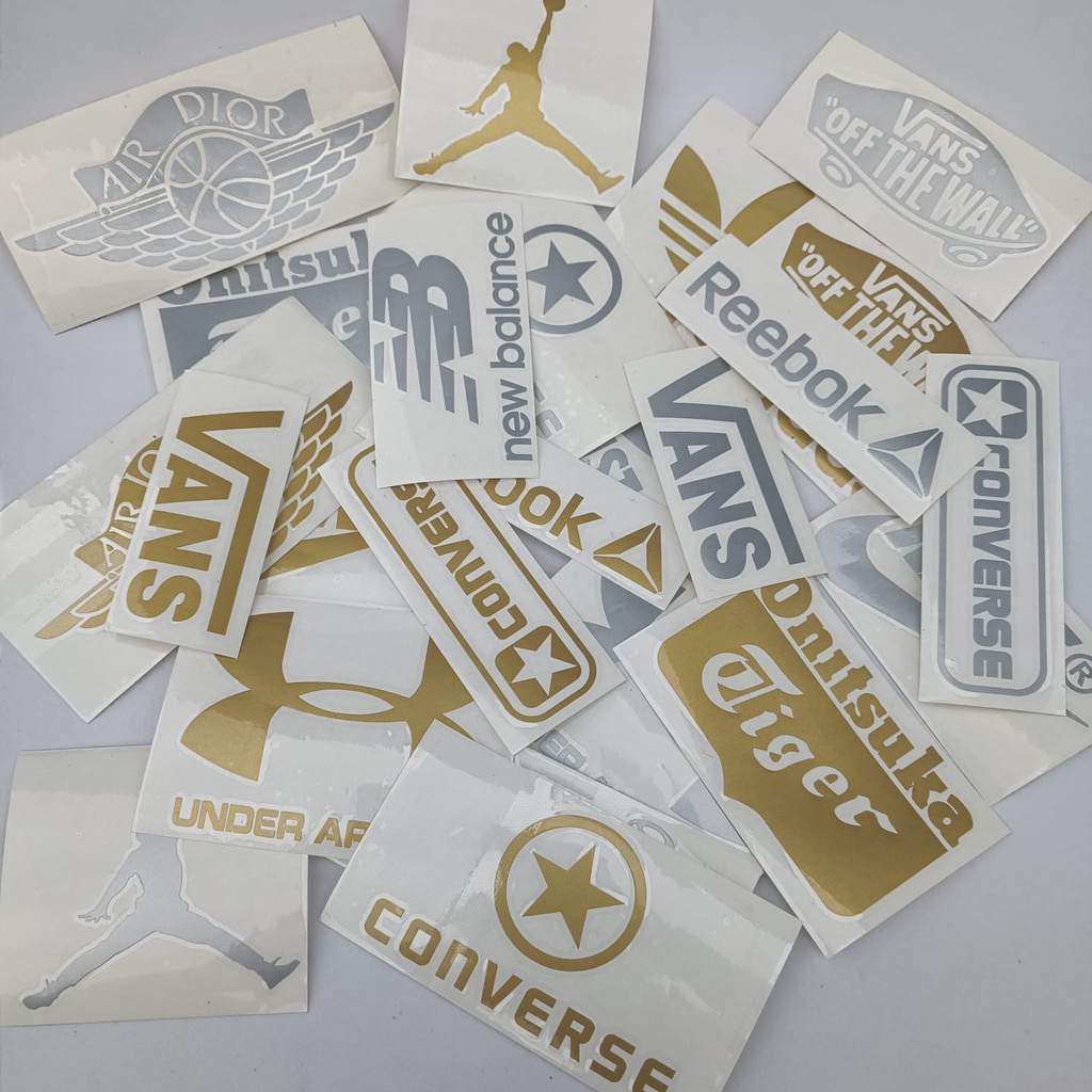 Cutting Sticker Die Cuts Sticker Souvenir Material Oracal Logo-Logo Sepatu Nike Adidas Reebok New Balance Converse dll