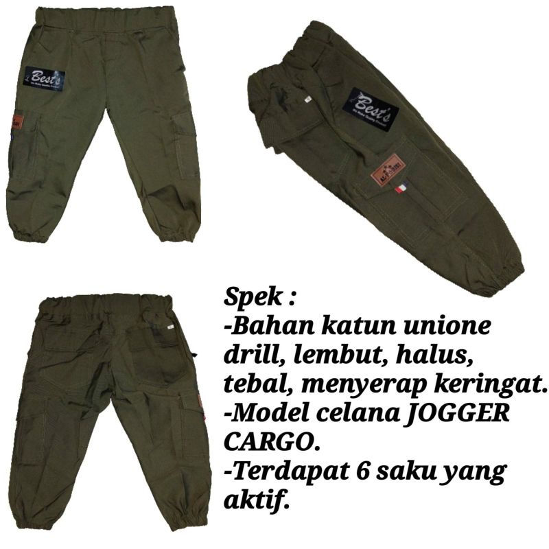 (Ready✓)Celana jogger Anak//celana Cargo Unisex usia (1-9 Tahun)