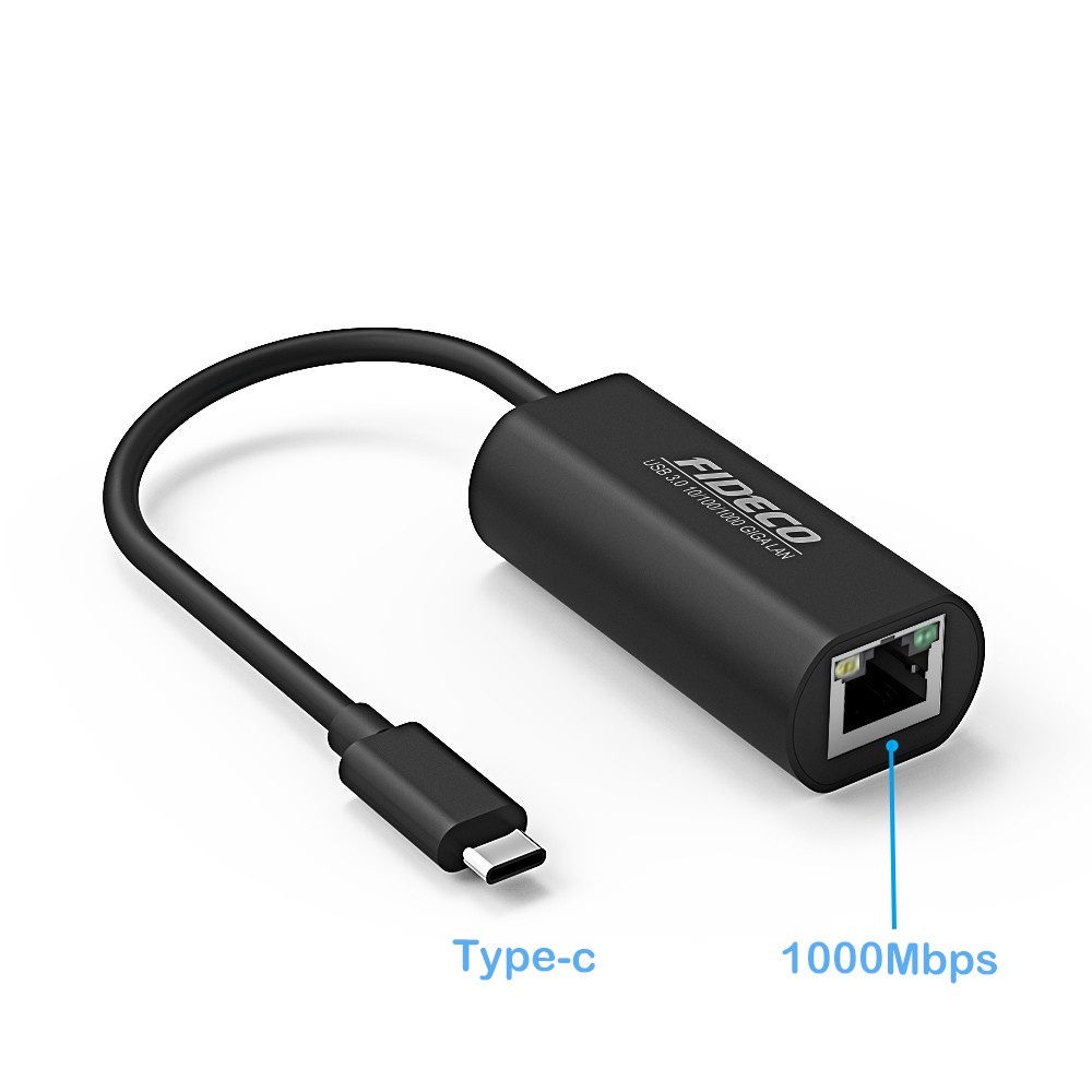 USB Type C LAN Gigabit Fast Ethernet USB3.0 to LAN RJ45 Adapter FIDECO