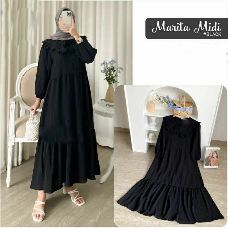 Marita Midi Dress Crinkle