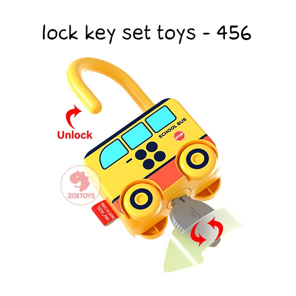 Zoetoys Lock Key Set Toys | Mainan Kunci Gembok Anak Tema Transportasi