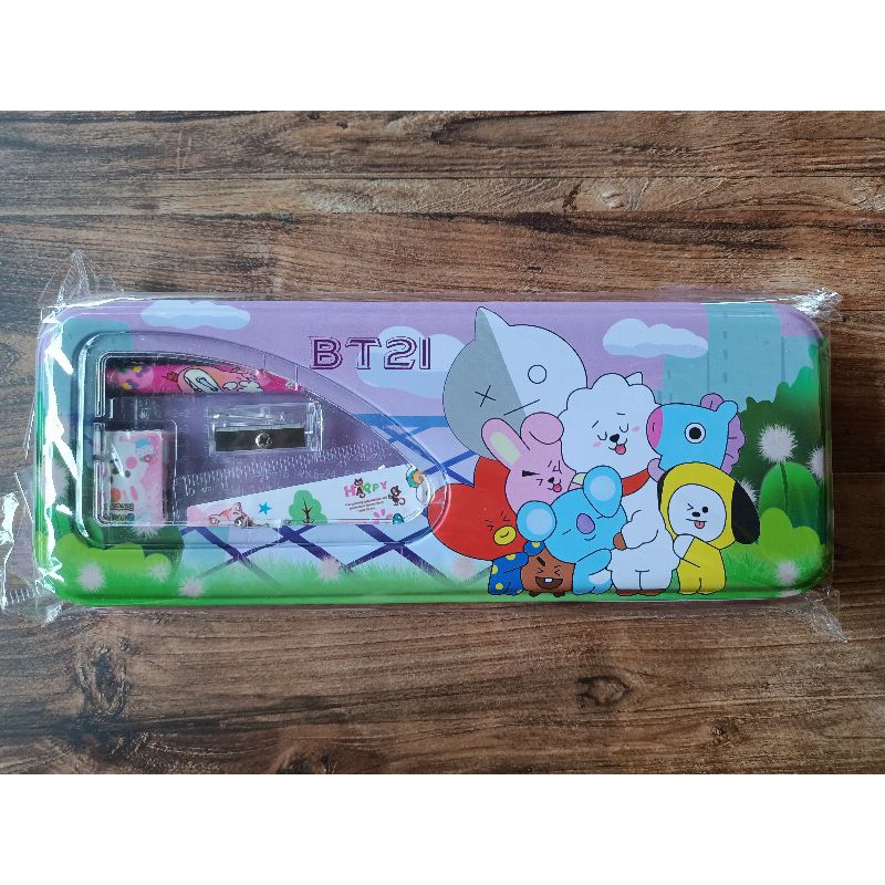 TEPAK set / TEMPAT PENSIL BT21/BTS, FREE ISINYA, LUCU-Ungu