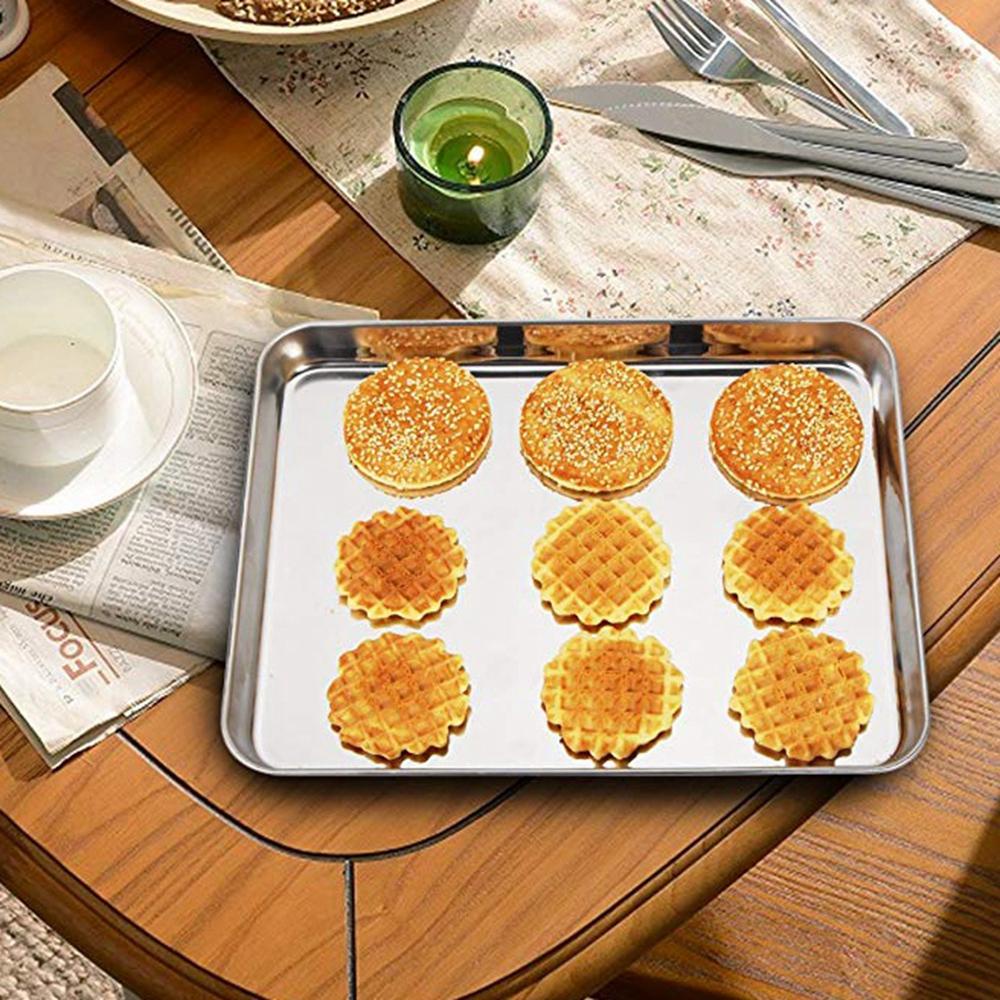 Nickolas1 Loyang Cetakan Kue Kering Stainless Steel Mudah Bersih Peralatan Masak Home Dishes Bake Pan