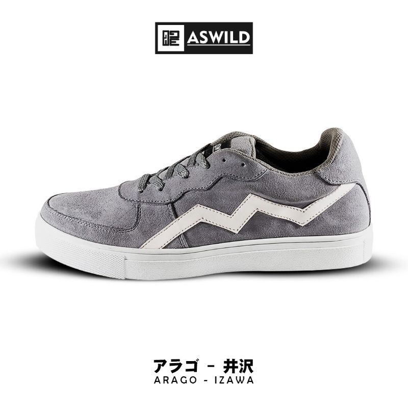 Aswild Store - Izawa Grey List White Suede Premium