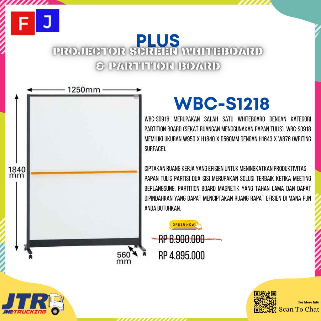 

Plus projector screen whiteboard WBC-S1218
