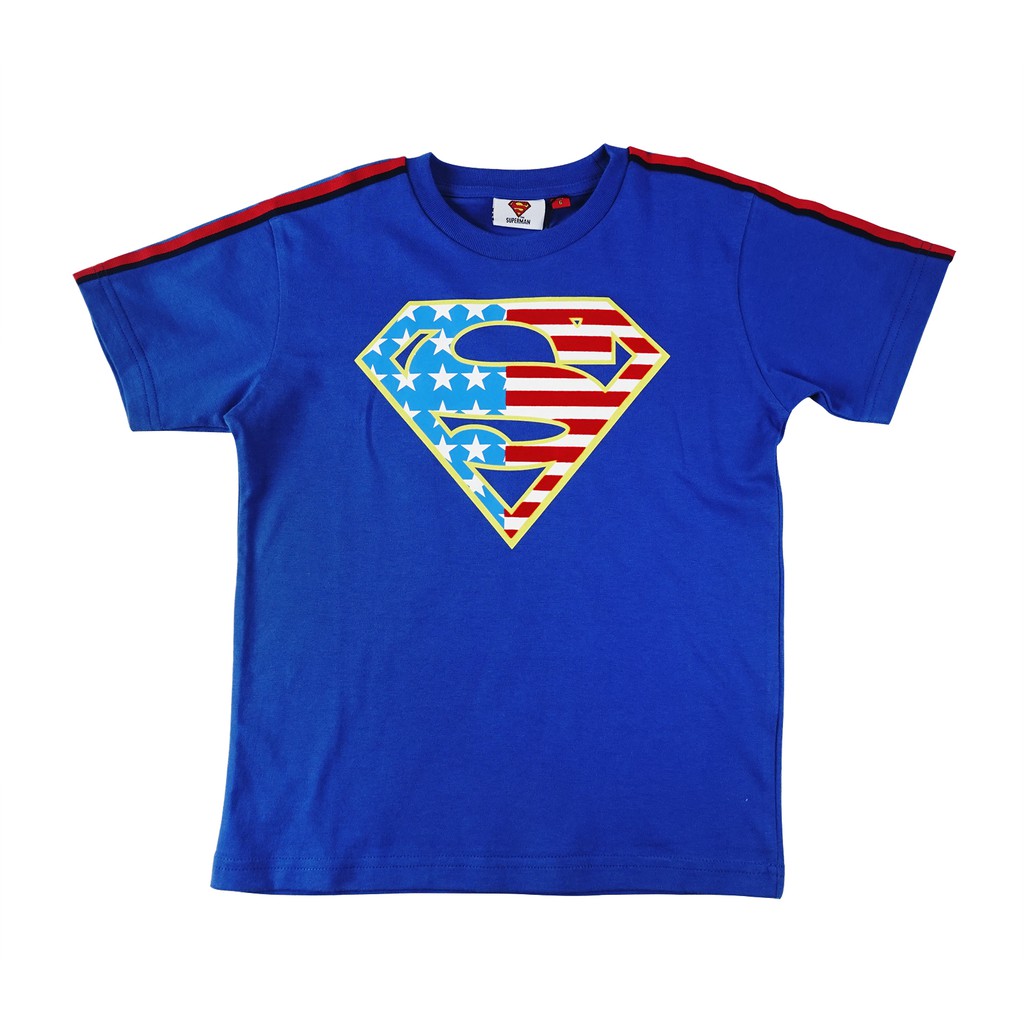 KIDS ICON Kaos  Anak  Laki laki SUPERMAN  with Flocking 