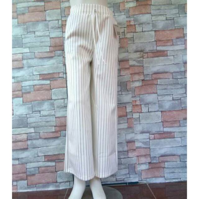  celana  kulot  scuba import murah stripe collotes import 