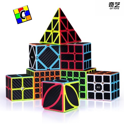 Rubik QIYI SKEWB Sticker Black Carbon Fiber termurah 3x3