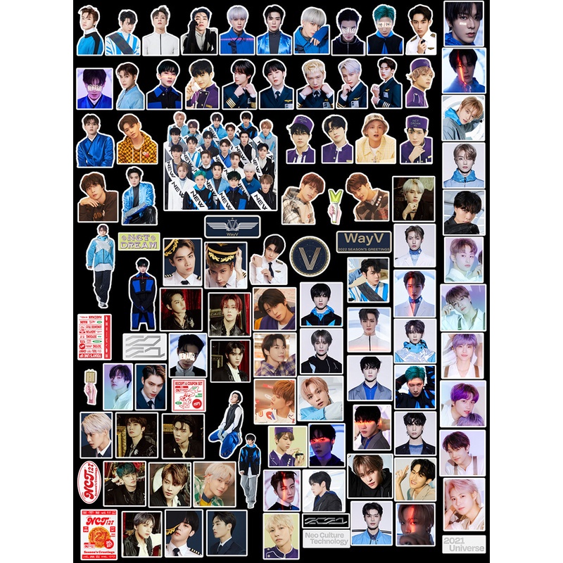 100pcs / set Stiker Kpop NCT 2021 UNIVERSE Untuk Diary / Koper