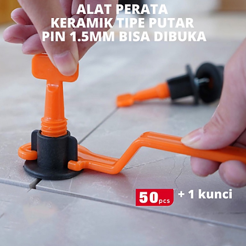 50 PCS Reuseable Tile Leveling ukuran 1mm - alat perata keramik 1mm