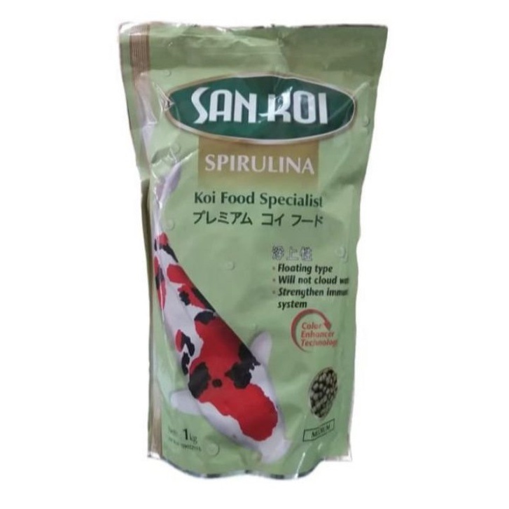 SANKOI SPIRULINA MEDIUM (5 MM) 1 Kg Makanan Pakan Pelet Ikan Koi