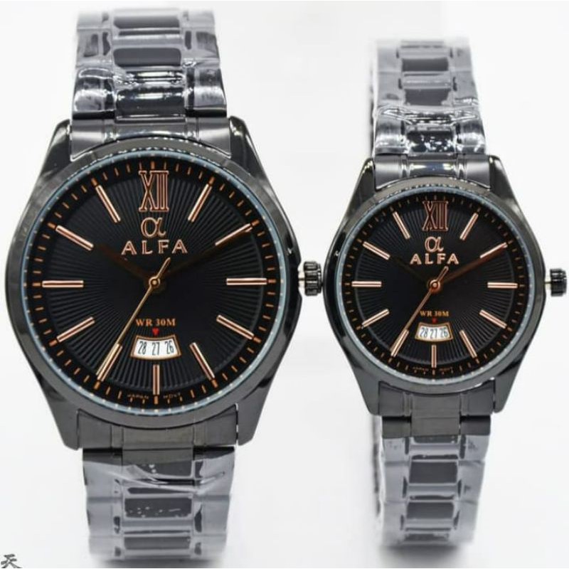 JAM ALFA ORIJINAL FULL BLACK 100% TAHAN AIR