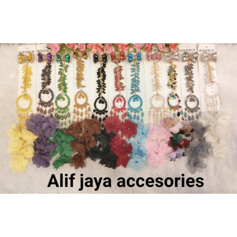 Bros dagu Jurai bunga panjang / Bros handmade / Bros cantik-2