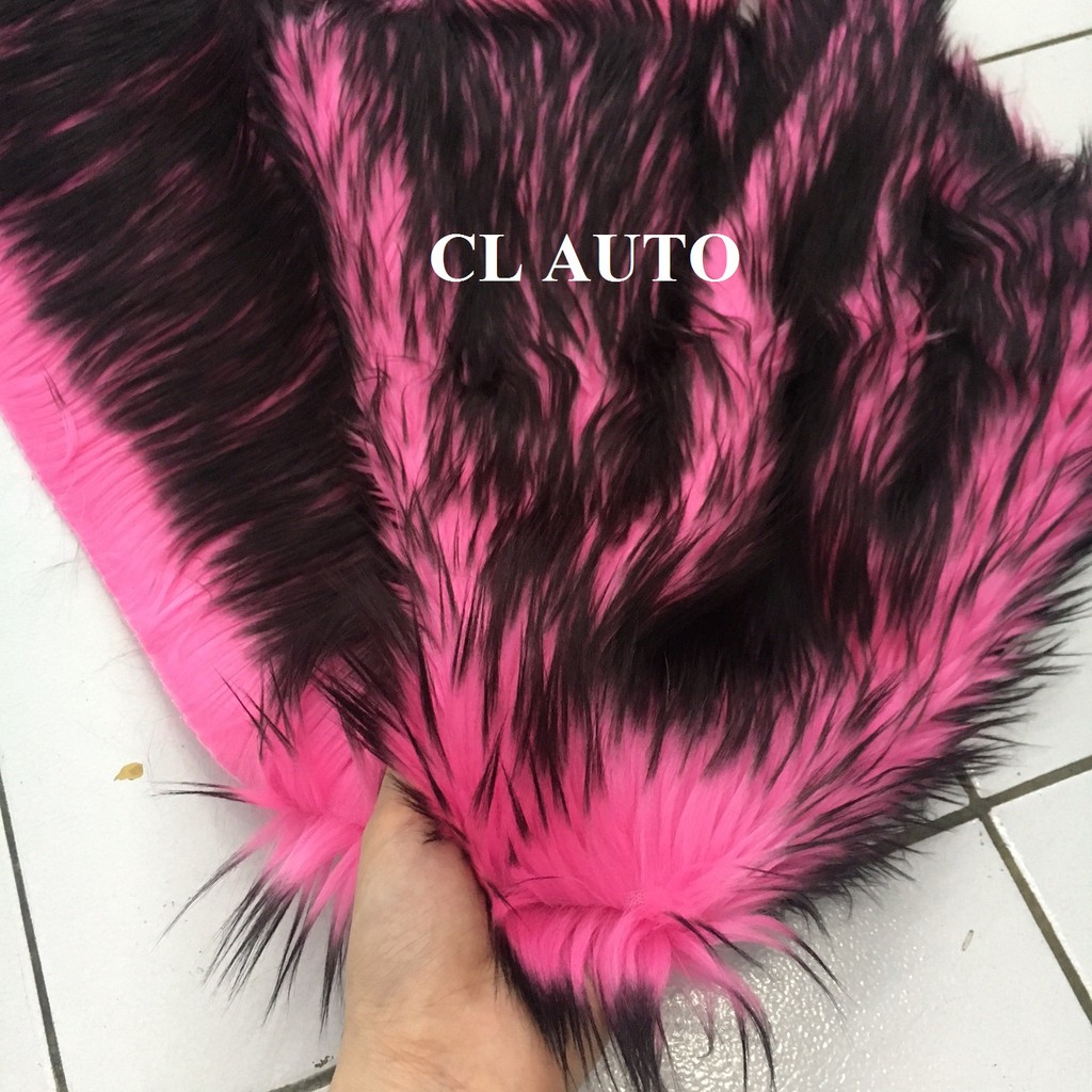 KINGFUR Karpet bulu hiasan dasbor mobil warna FANTA CAMPUR HITAM Universal cocok untuk mobil calya s