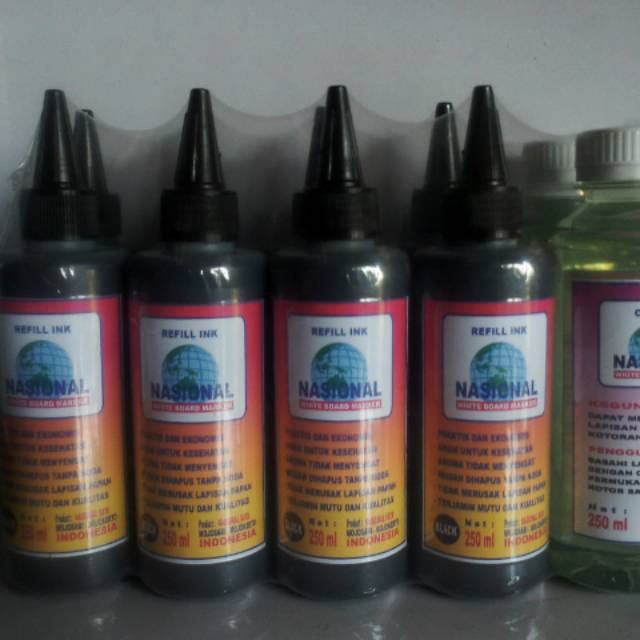 

Tinta spidol whithe board marker(isi ulang) 1 ltr 4 botol 1 clener
