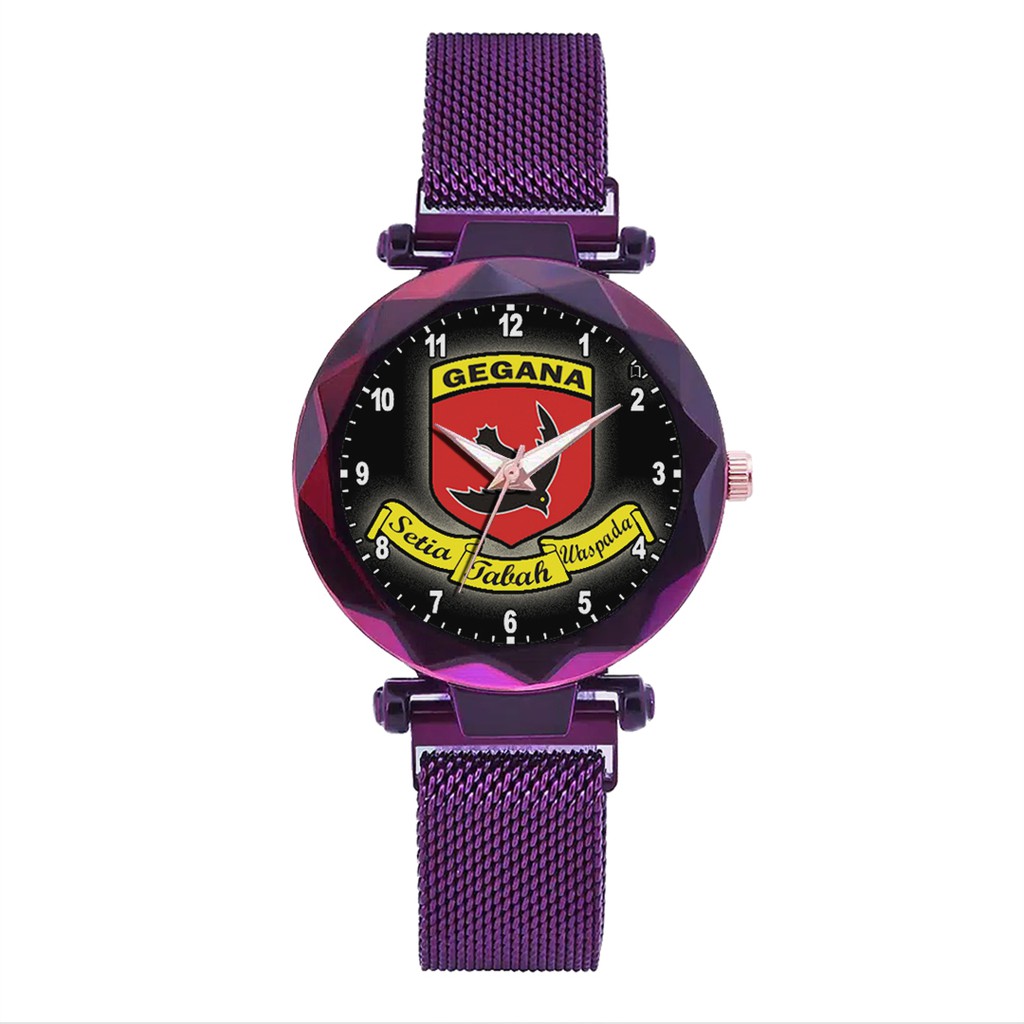 Jam Tangan Wanita Custom - LOGO GEGANA Free Box &amp; Batre Cadangan