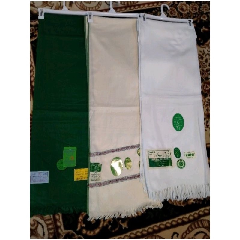 (lohi)sale sale sorban kashmiri lohi polos hijau dan putih impor