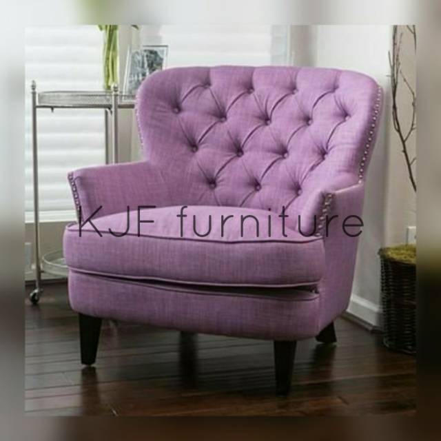 Sofa retro single sofa wing chair single minimalis