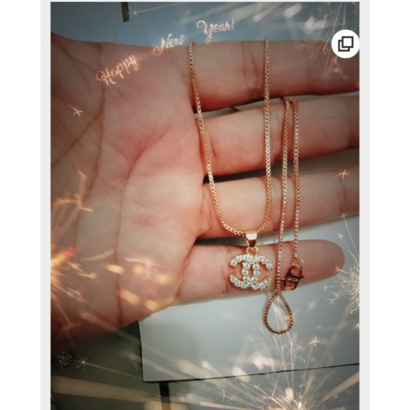 kalung xuping wanita 45cm berlapis emas dengan mata zircon sac55.