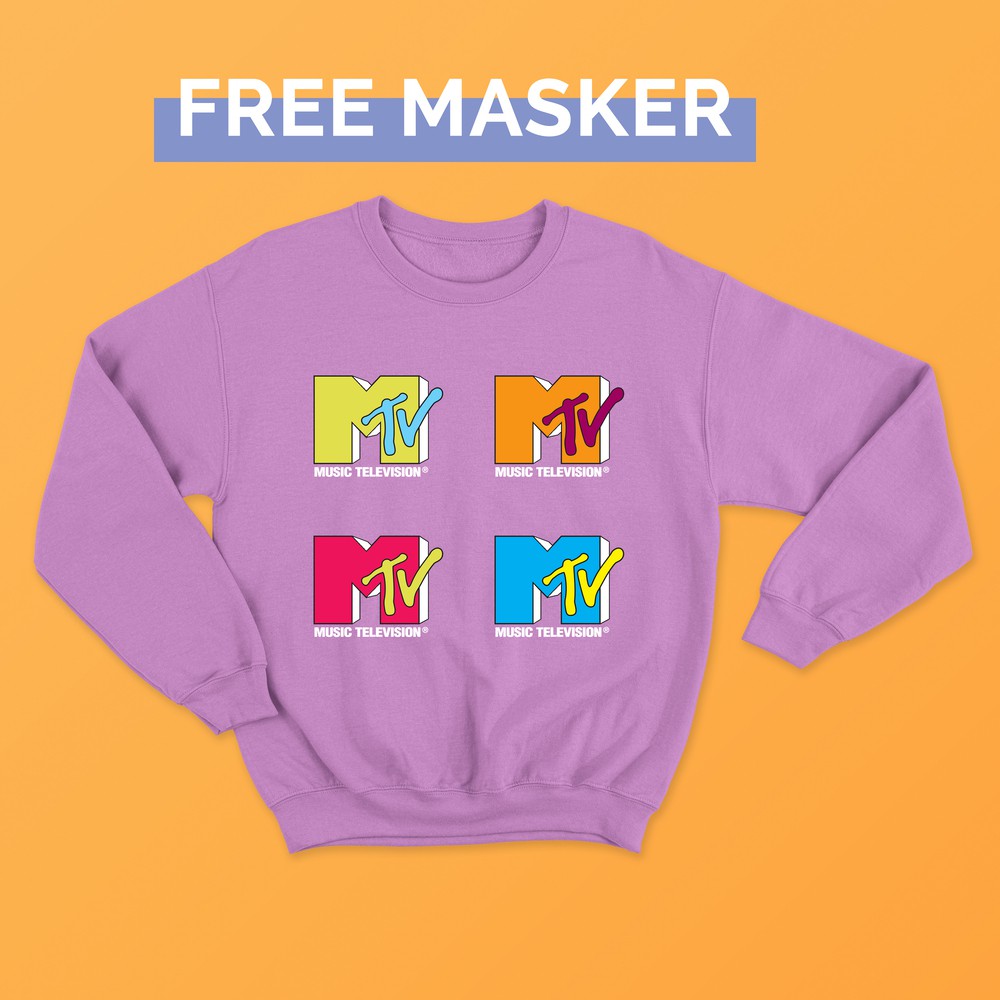 SWEATER HOODIE KOREA VINTAGE MTV FREE MASKER (WANITA & PRIA) OVERSIZED